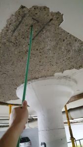 Concrete sounding of failed drop panel to identify additional delamination